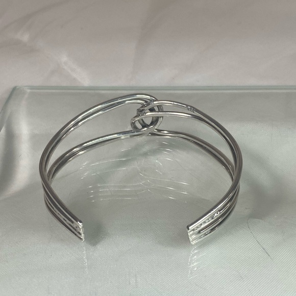 925 Sterling Silver intertwined cuff bracelet VINTAGE - Picture 8 of 10